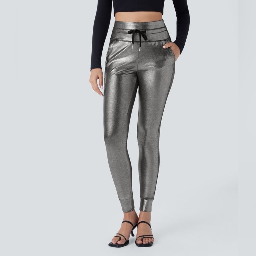 Halara Softlyzero High-Waisteddrawstring Foil Pri… - image 1